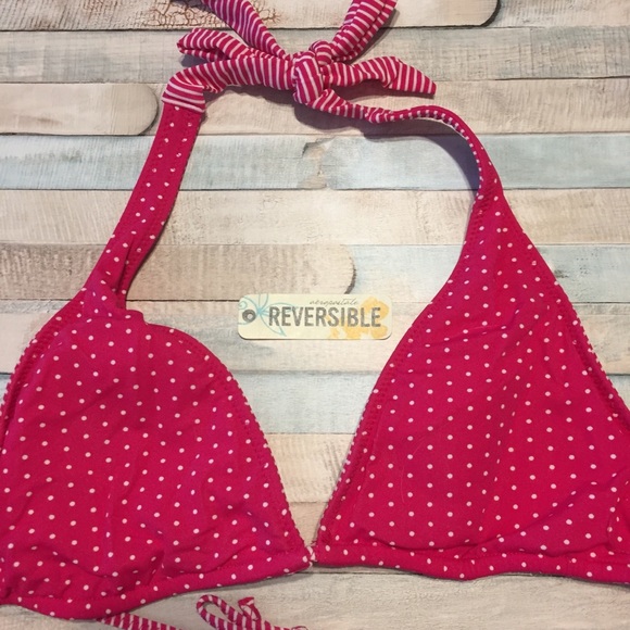 NWT Aeropostale Reversible Polka & Stripes Bikini - Picture 2 of 7